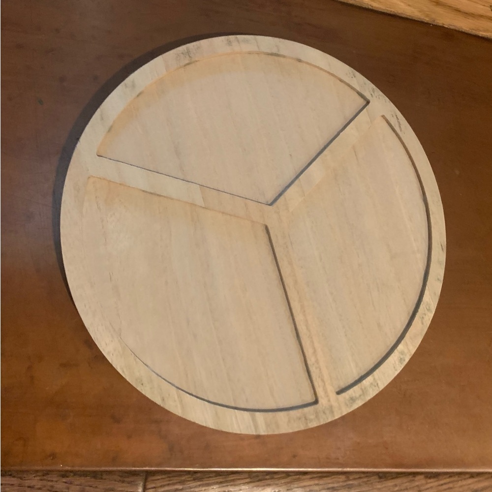 Natural Wood Divided Serving Tray